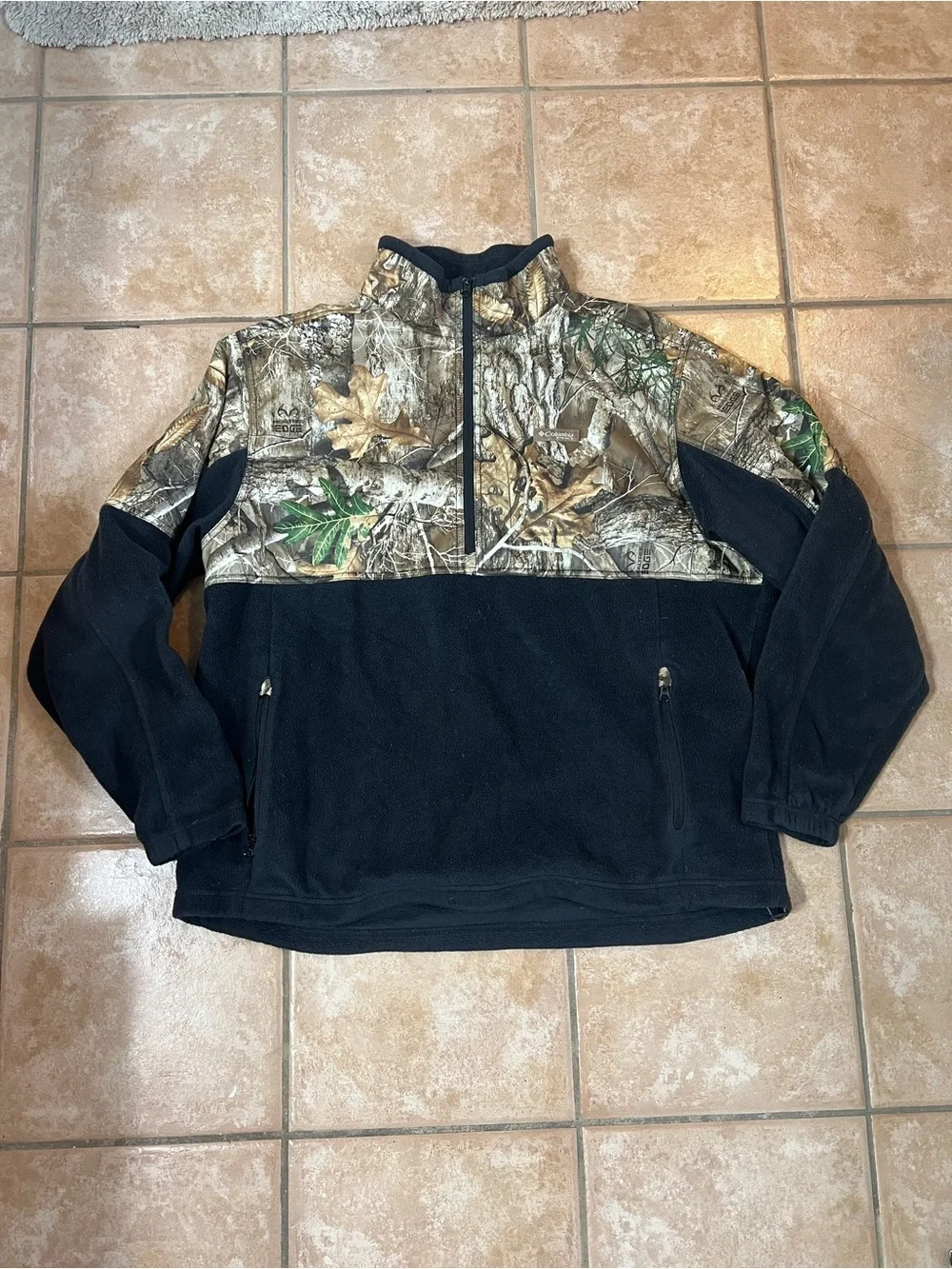 Columbia RealTree Edge PHG Performance Hunting Gear Fleece Camo 1/4 Zip Mens XXL